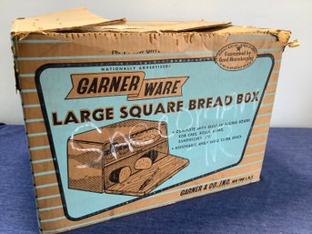 New Vintage Garnerware Large Square Bread Box In Original Box