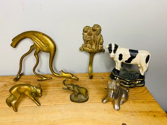 Brass And Cast Iron Animal Lot