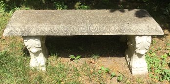 Vintage Concrete, Pebble Stone, Egg & Dart Garden Bench