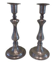 2 Pewter Candlesticks