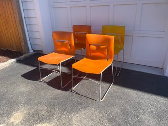 Rhythm Chairs By Stylex (Three Orange One Yellow)