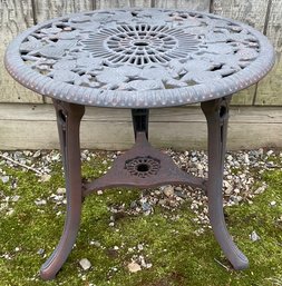 Brown Plastic Rosette Design, Round Outdoor Table