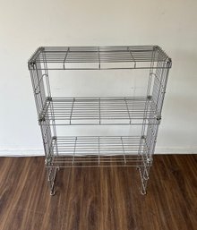 MCM Style Three Tiered Chrome Shelving