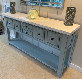 Teal Colored Sideboard