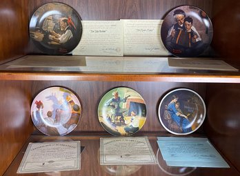 Five Norman Rockwell Plates