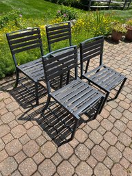 4 Brown And Jordan Patio Chairs, Aluminum Frame,  17.25x16.5x29in