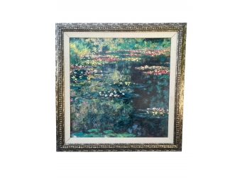 Monet Gold Ornate Wood Framed Art Print Titled - Pool With Waterlilies, 1904