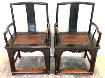 PAIR Antique Asian Side Chairs