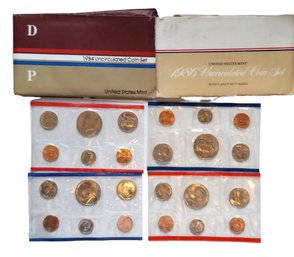 1984-1986 Uncirculated Coin Sets U.S Mint   P&D Mint Marks