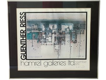 Pencil Signed Guenther Riess Hamrell Galleries 1979 Framed Poster