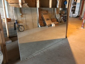 2 Frameless Mirrors - Large Rectangular And Beveled Oval