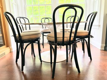 Set Of 6 Bentwood Chairs With Cushions