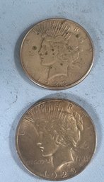 (2) 1923 Peace Dollars