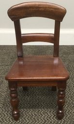 Vintage Mahogany Armless Doll Chair.