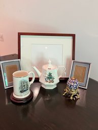 Smalls And More, Cloisonne On Stand, Tankard, Teapot, Photo Frames