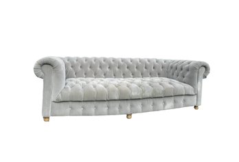 Restoration Hardware Tufted  Fabric Velvet Feel  Sofa