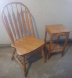 Oak Chair And Oak Stand