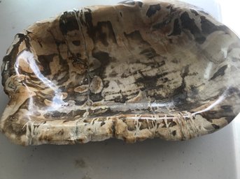 Beautiful Petrified Wood Bowl, 7 LB 8 Oz, 13 Inch By 10 Inch