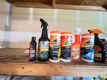 Garage Shelf Lot Of Car Cleaning Supplies