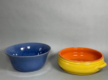 Two Colorful Ceramic Dishes