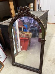 Vintage Hanging Bow Wooden Mirror