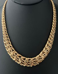 2004 Ross-simons 14K Yellow Gold 21 Grams Graduated Interlocking LInk Necklace 17' In Presentation Case