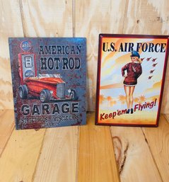 Hot Rod And Air Force Signs