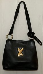 Paloma Picasso Black Leather, Crossbody Handbag