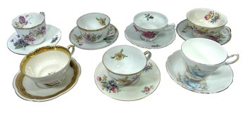 Porcelain Tea Cups And Saucers  - Regency - Haviland - Royal Winchester - Hutschreuther- Unmarked