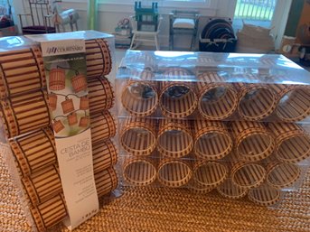 Six Cases Of 10 Each Bamboo Basket Party Lights