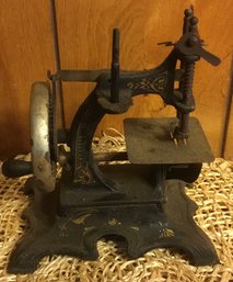 Antique Sampler Sewing Machine, Black Metal