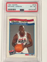 1991 NBA Hoops Michael Jordan USA Basketball Team Card #579    PSA 6
