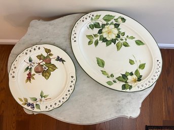 Vintage Italian Made Brunelli Tiffany Platters With Lattice