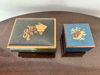 Two Vintage Jewelry/Music Boxes