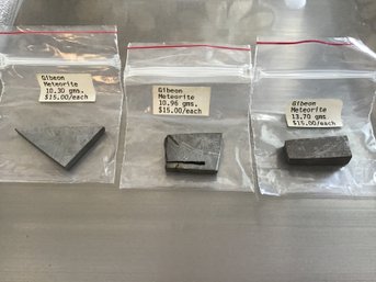 Trio Of GIBEON Meteorite Pieces