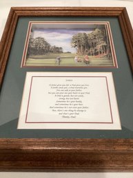 Wonderful Golf Picture Framed With Poem