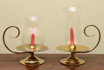 Vintage Baldwin Brass Hurricane Chamber Lamps