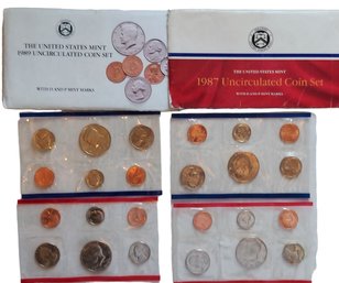 1987-1989 Uncirculated Coin Sets U.S Mint   P&D Mint Marks
