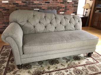 Tufted Back Chaise, Taupe Chenille
