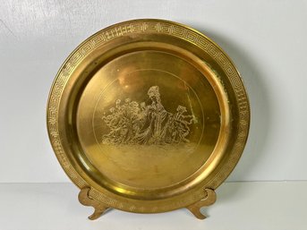 Large Brass Colored Embossed Plate