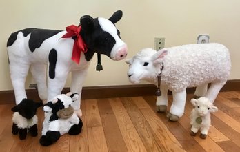 Adorable Large MELISSA & DOUG Cow And Sheep Stuffed Animals And More