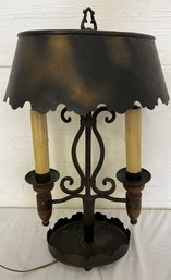 Semi-antique Iron Two Light Lamp