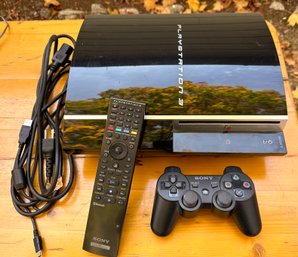 Sony Playstation 3 With Controller, Remote And Power Cord