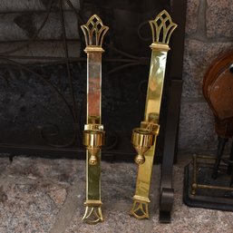 Pair Of Gold Taper Candle Wall Sconces