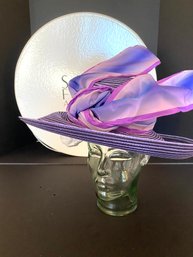 Eric Javits Signed 1998 Lavender Straw Hat