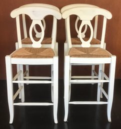 Pottery Barn Cream, White Wash Distressed Bar, Counter Stools