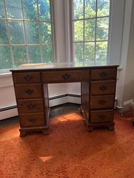 Vintage Writing Desk With Brass Pulls