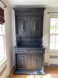 A Beautiful Black Painted Antique Hutch