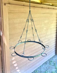 Hanging Iron Chandelier- No Glass Inserts