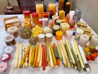 Huge Group Of Autumnal Hued Candles